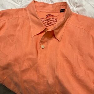 Tommy Bahama Orange Linen Button-Down Shirt